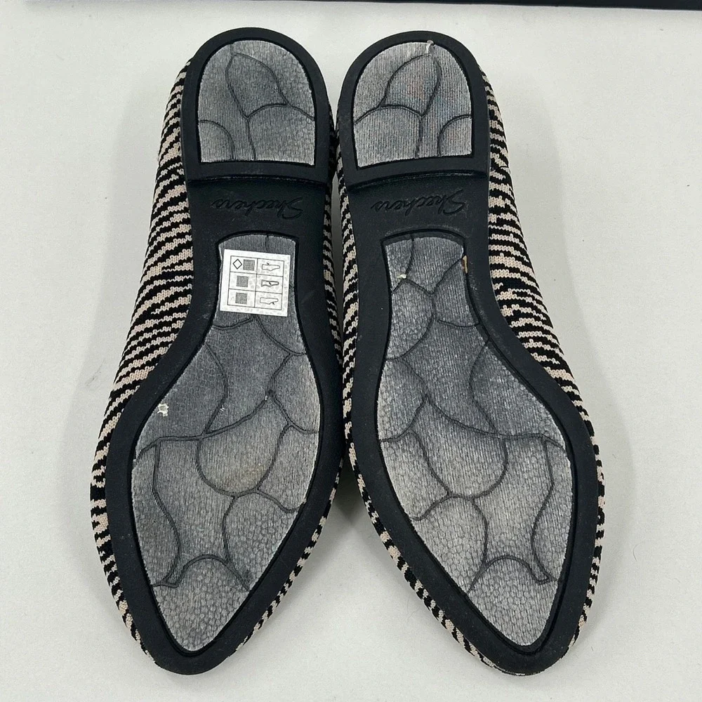 Skechers‎ Cleo 2.0 Love Spell Zebra Print Knit Ballet Flats Tan Black Size 7